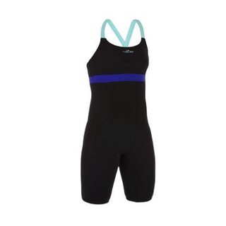 DECATHLON 迪卡侬 女子连体式泳衣 8402426 蓝黑拼接款 XL