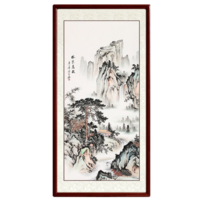 尚得堂 墨翁 手绘国画《林泉高致》装裱65x125cm 宣纸