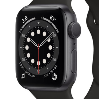 Apple 苹果 Watch Series 6 GPS+蜂窝网络 智能手表 44mm 黑色 黑色 橡胶(GPS、血氧)