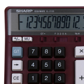 SHARP 夏普 EL-2135 台式计算器 红色