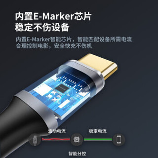 SANTIAOBA 叁條捌 Type-C编织数据线 USB3.1Gen2 10Gbps 100W