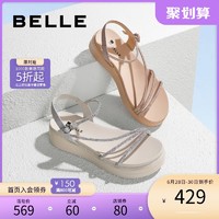 BeLLE 百丽 2021夏新商场同款时尚休闲度假风女厚底罗马凉鞋W4H1DBL1