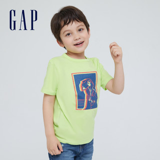 Gap男童纯棉创意印花T恤685558 2021夏季新款童装时尚个性短袖