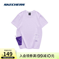 SKECHERS 斯凯奇 Skechers斯凯奇上海时装周男女同款短袖个性带口袋夏季针织T恤衫