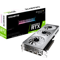 GIGABYTE 技嘉 GeForce RTX3060TI 8G GDDR6 游戏电脑显卡 3060TI VISION OC雪鹰2.0限算力