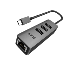 uni Type-C扩展坞 Type-C转USB3.0HUB+千兆网口 四合一