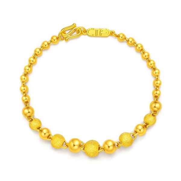 商品chow tai fook 周大福 f217476 福气金珠足金手链 17.5cm 10.06g
