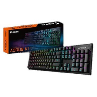 GIGABYTE 技嘉 AORUS K1 猎鹰 104键 有线机械键盘 黑色 Cherry红轴 RGB