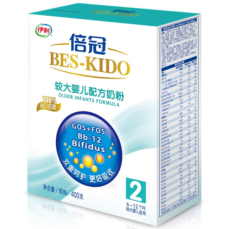 yili 伊利 倍冠系列 较大婴儿奶粉 国产版 2段 400g