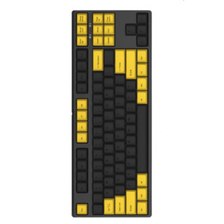 GANSS 迦斯 GS87C 87键 有线机械键盘 黑色墨金石 Cherry茶轴 无光