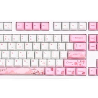 GANSS 迦斯 GS104C 104键 有线机械键盘 白色樱花木 Cherry红轴 无光