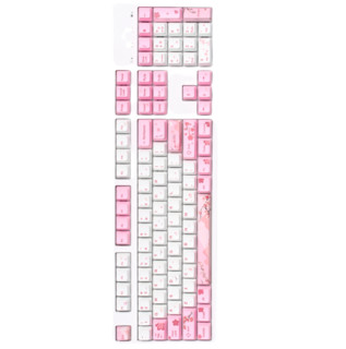 GANSS 迦斯 GS104C 104键 有线机械键盘 白色樱花木 Cherry红轴 无光