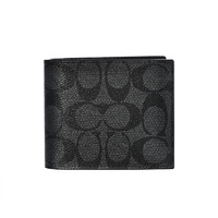 COACH 蔻驰 男士小钱包三件套对折钱包钱夹 卡包 钥匙扣F74993奢侈品礼盒国际名品礼物 灰色