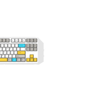 GANSS 迦斯 GS87C 87键 有线机械键盘 白色靛金石 Cherry静音红轴 无光