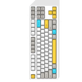 GANSS 迦斯 GS87C 87键 有线机械键盘 白色靛金石 Cherry静音红轴 无光