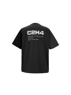 C2H4 男士圆领短袖T恤 R003-037T 黑色 L