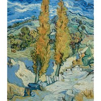 ARTGIFT 艺术家的礼物 -梵高名作复刻版画-圣雷米的白杨 57x70cm