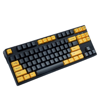GANSS 迦斯 GS87C 87键 有线机械键盘 黑金色 Cherry静音红轴 无光