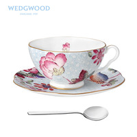 英国Wedgwood Cuckoo杜鹃蓝色骨瓷茶/咖杯碟 英式下午茶茶具配勺