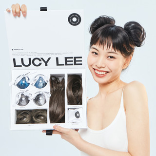 LUCY LEE LUCYLEE白魔盒五件套女丸子头马尾真发挂耳染蓬松假发片套装隐形