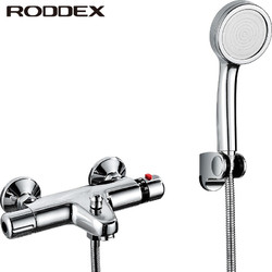 RODDEX 劳达斯（RODDEX）智能恒温简易花洒套装 淋浴卫浴浴缸浴室全铜冷热混水阀花洒套装 恒温下出水主体+增压手喷