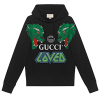 GUCCI 古驰 男士连帽卫衣 475374 XJAK0 1082 黑色 XXL