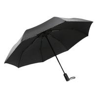 C'mon 8骨三折晴雨伞 格纹款 黑色