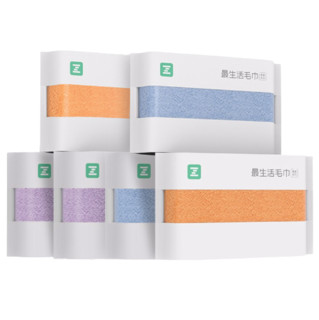 Z towel 最生活 青春系列 A-1193 毛巾套装 6件套 32*70cm 90g 平静蓝*2+热情橘*2+神秘紫*2