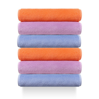 Z towel 最生活 青春系列 A-1193 毛巾套装 6件套 32*70cm 90g 平静蓝*2+热情橘*2+神秘紫*2