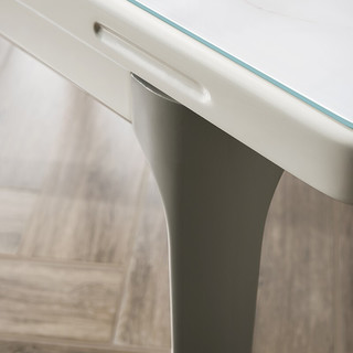 CHEERS 芝华仕 PT020 多功能餐桌椅组合 一桌六椅 暖灰色 方桌可伸缩款