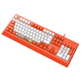 DOUYU 斗鱼 DKM170 104键 有线机械键盘 橙白色 国产青轴 单光