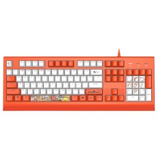 DOUYU 斗鱼 DKM170 104键 有线机械键盘 橙白色 国产青轴 单光