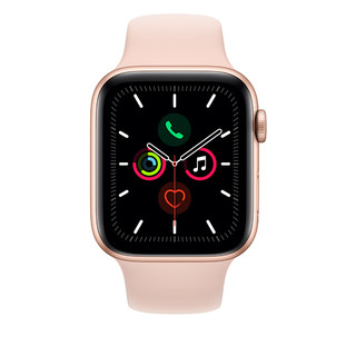 Apple 苹果 Watch Series 5 GPS+蜂窝款 智能手表 44mm 金色铝金属表壳 粉砂色运动型表带 (GPS）