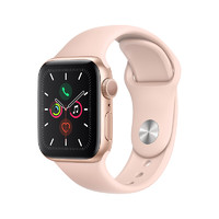 Apple 苹果 Watch Series 5 GPS款 智能手表 40mm 金色铝金属表壳 粉砂色运动型表带 (GPS）
