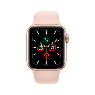 Apple 苹果 Watch Series 5 GPS款 智能手表 40mm 金色铝金属表壳 粉砂色运动型表带 (GPS）