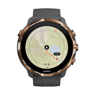 SUUNTO 颂拓 Suunto 7 智能手表 50mm 古铜色 不锈钢 深灰色硅胶表带（北斗、GPS）