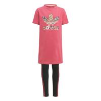 adidas ORIGINALS TEE DRESS SET 女童连衣裙套装 粉色/黑色 110cm