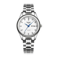 GUANQIN 冠琴 GQS19053-1LJ 女款镶钻蓝针石英手表
