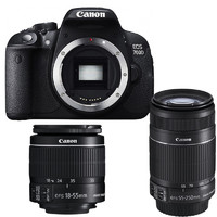 Canon 佳能 EOS 700D APS-C画幅 数码单反相机 黑色 EF-S 18-55mm F3.5 IS STM 变焦镜头+EF-S 55-250mm F4 IS STM 变焦镜头 双镜头套机