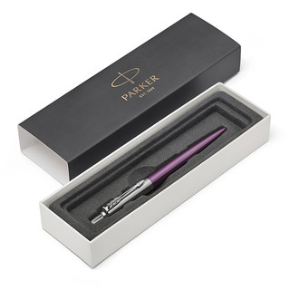 PARKER 派克 Jotter乔特系列 按动签字笔 维多利亚紫白夹 0.55mm 单支装