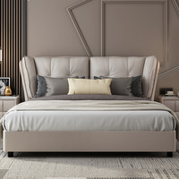 佳佰 北欧皮床 米黄色 1.5m床