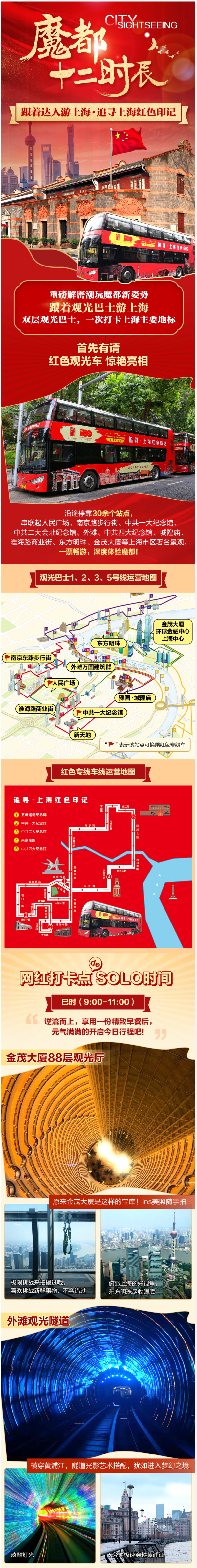 上海双层观光巴士1日票 成人票1张