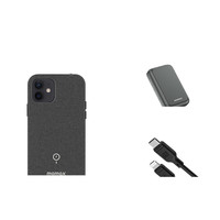 MOMAX 摩米士 IP97 移动电源 深空灰 5000mAh Type-C 10W无线充 12mini磁吸无线充套装