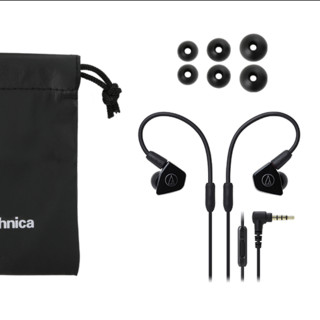 audio-technica 铁三角 ATH-LS50iS 入耳式挂耳式动圈有线耳机 黑色 3.5mm