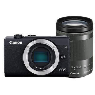 Canon 佳能 EOS M200 APS-C画幅 数码单反相机  黑色 EF-M 18-150mm F3.5 IS STM 远摄变焦镜头 单镜头套机