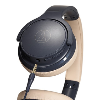 audio-technica 铁三角 ATH-S220BT 耳罩式头戴式动圈蓝牙耳机 米色