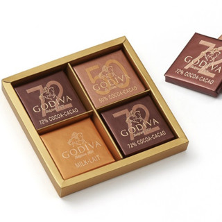 GODIVA 歌帝梵 巧克力礼盒 3口味 20g（牛奶巧克力+72%黑巧克力+50%黑巧克力）