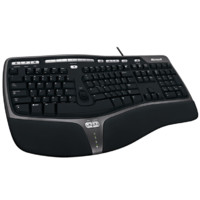 Microsoft 微软 人体工学 4000 124键 有线薄膜键盘 黑色 无光