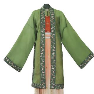 黎落阁宋制汉服新月晚女士长褙子砂绿s