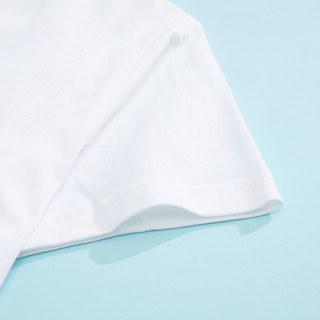 女童t恤21年夏装新款儿童短袖大童学生舒适纯棉宽松童装 130 白色